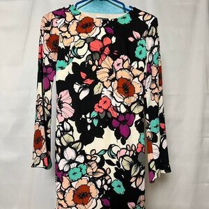 Express Women's Floral Shift Dress boho retro bell sleeve size 0 xs